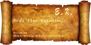 Brüller Katalin névjegykártya